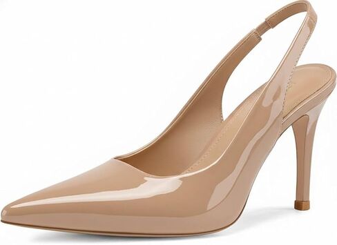 حذاء Heelchic بكعب خلفي للنساء بمقدمة مدببة وكعب ستيليتو وكعب مغلق عند الأصابع سهل الارتداء بكعب عالٍ مقاس 2.95 بوصة in Saudi Arabia