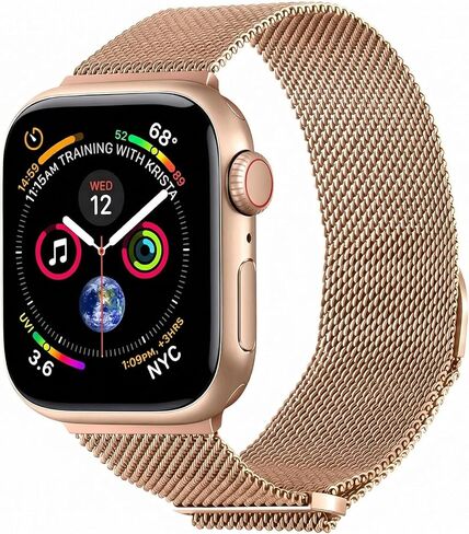 MANLENO Stainless Steel Mesh Milanese Band Compatible with Apple Watch 38mm 40mm 41mm 42mm 44mm 45mm 46mm 49mm - Magnetic Closure Metal Strap for iWatch Series 11/10/9/8/7/6/5/4/3/2 in Saudi Arabia