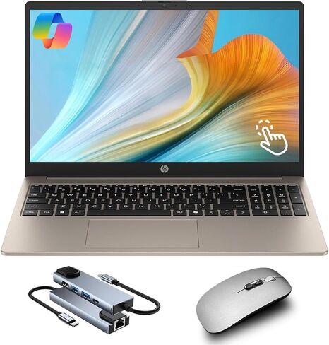 HP 15.6’’ Touchscreen Laptop for Business & Student, Intel Core i3 Processor,16GB RAM 512GB SSD, Copilot AI & Long Battery Life, Numeric Keypad, Camera with Privacy Shutter, Win 11 Home with Accessory in Saudi Arabia