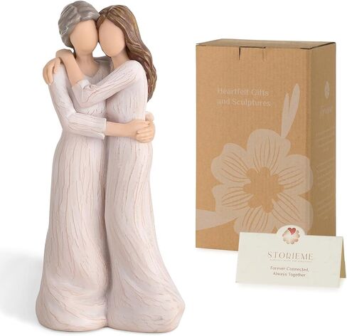 Mom Birthday Gifts from Daughter: Mother Daughter Back Hug Resin Figurine Keepsake - Unique Gift for Mama on Mothers Day Christmas in Saudi Arabia