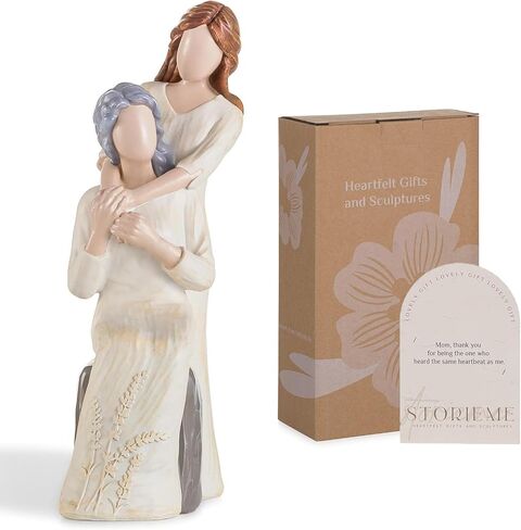 Mom Birthday Gifts from Daughter: Mother Daughter Back Hug Resin Figurine Keepsake - Unique Gift for Mama on Mothers Day Christmas in Saudi Arabia