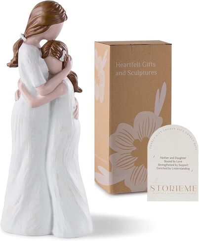 Mom Birthday Gifts from Daughter: Mother Daughter Back Hug Resin Figurine Keepsake - Unique Gift for Mama on Mothers Day Christmas in Saudi Arabia