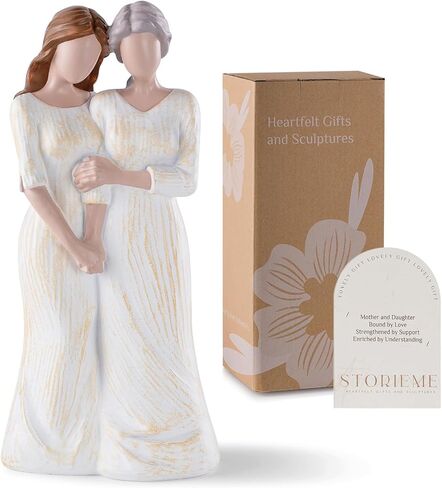 Mom Birthday Gifts from Daughter: Mother Daughter Back Hug Resin Figurine Keepsake - Unique Gift for Mama on Mothers Day Christmas in Saudi Arabia