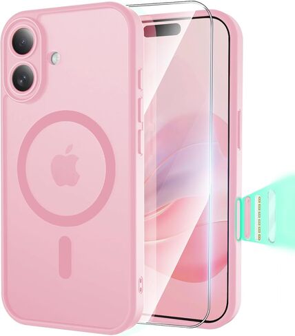 حافظة مغناطيسية لهاتف iPhone 13/14/15 مع واقي شاشة، [حماية كاملة للكاميرا] [متوافقة مع Magsafe] [شفافة غير لامعة] حافظة هاتف واقية مقاومة للصدمات مقاس 6.1 بوصة - أزرق in Kuwait