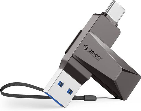 ORICO 256GB USB Flash Drive 150MB/S Metal Housing Swivel Design Support OTG Function 2 in 1 PenDrive for USB C and USB A Devices-CB05 Grey in Saudi Arabia