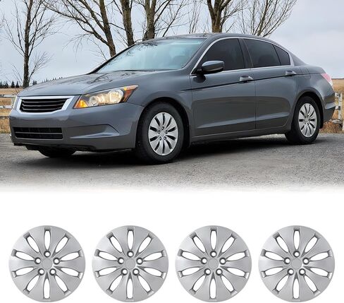 CPW 16 بوصة 4 قطع Hubcaps متوافقة مع Honda Accord Sedan 2008-2012 (ليست للكوبيه)، تركيب بمسامير، مادة PP 1 مجموعة من 4 (أسود غير لامع) in Kuwait