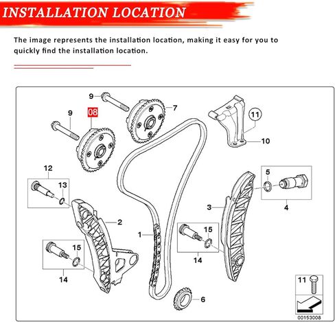 11367545862 & 11367536085 مدخل عمود الحدبات فيزر VVT لـ MINI COOPER R56 R57 R58 R60 R61 2007-2016، لسيارات BMW F20 116i 118i 120i 12-16، ترس توقيت الصمام المتغير للمحرك in Saudi Arabia