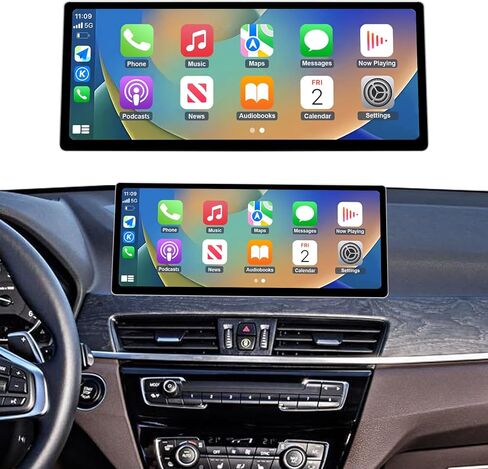 NINETOM 2026 Upgraded 12.3" Ultra-Narrow Touchscreen Wireless CarPlay Android Auto Receiver Compatible with BMW X1 Series E84 (2009–2015), for CIC System in Saudi Arabia