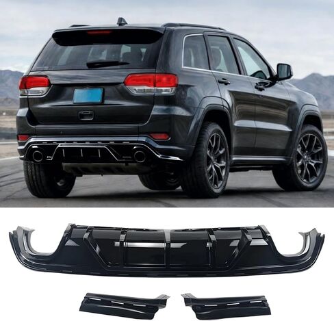 جناح مصد الشفاه الأمامي متوافق مع جيب جراند شيروكي SRT (2014-2021)/ Trackhawk (2018-2021) ملحقات Air Dams Chin Spoiler Grand Cherokee SRT (أسود لامع، شفة أمامية) in Kuwait