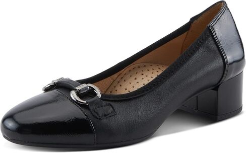 Spring Step Women’s Earline Leather Pump – Slip-On Dress Shoe with Patent Cap Toe, Arch Support, and Low Block Heel in Saudi Arabia