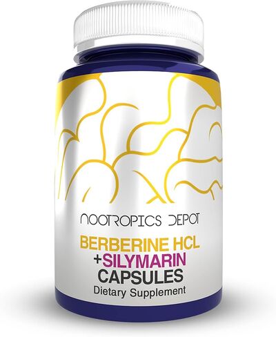 Nootropics Depot Berberine HCL + Silymarin Capsules | 500mg + 90mg | 60 Count | Supports Cellular Function, Metabolic Function in Saudi Arabia
