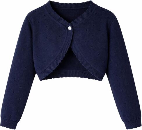 Girls Cardigan Toddler Baby Bolero Shrug Sweater Knit Crop Jacket Long Sleeve Button Closure in Saudi Arabia