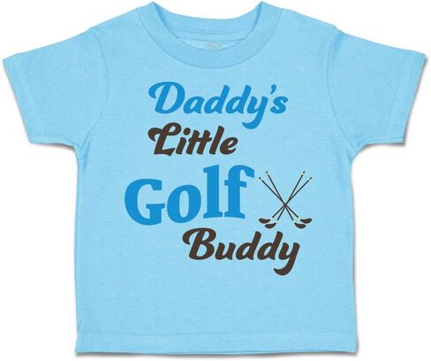 تي شيرت للأطفال الصغار مصنوع من قطن Daddy's Little Golf Buddy الذي يلعب الجولف والأب في عيد الأب in Saudi Arabia