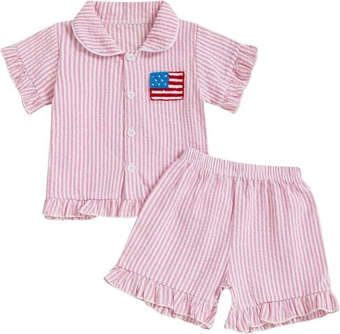Babyeshouse طقم بيجامات للأطفال البنات والأولاد لعيد الفصح بأكمام قصيرة وطباعة أرنب وقميص علوي وسروال قصير طقم Pjs ملابس نوم in Kuwait