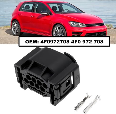 eMagTech 2 Set 8 Pin Radar Sensor Connector with Terminal Rubber Plug 4F0972708 Compatible with VW in Saudi Arabia