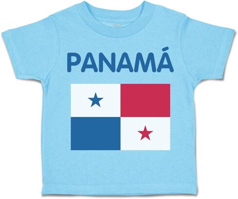 Toddler T-Shirt Original Names Panam Panama Cotton Panama Flag Boy & Girl Clothes Country Flag Baby Funny Tee Aqua Blue Design Only 3T in Saudi Arabia
