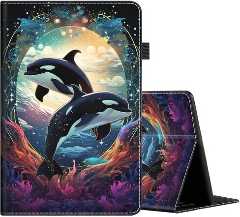Case for All-New Kindle Paperwhite 12th Gen 2024 (7") & Kindle Colorsoft Signature Edition (7"), Multi-Angle Smart Stand Cover Auto Sleep/Wake, Wolf Howling at The Moon in Saudi Arabia