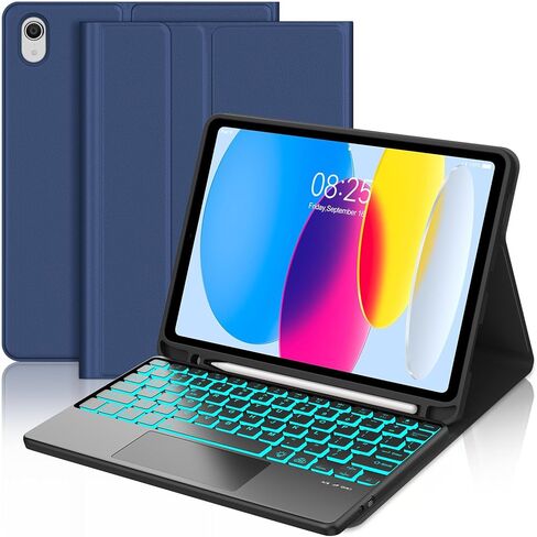 Touch Keyboard Case for iPad 11th (A16 2025) 11inch & for iPad 10th 10.9inch 2022 Generation Case Keyboard with Trackpad, 7-Colors Backlit Keypad with Pen Holder for iPad 11th/10th Case, Purple in Saudi Arabia
