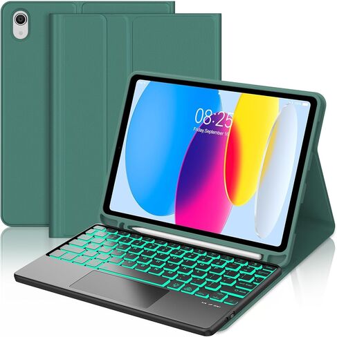 Touch Keyboard Case for iPad 11th (A16 2025) 11inch & for iPad 10th 10.9inch 2022 Generation Case Keyboard with Trackpad, 7-Colors Backlit Keypad with Pen Holder for iPad 11th/10th Case, Purple in Saudi Arabia