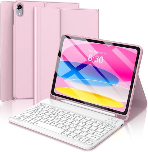 Keyboard Case for iPad (A16) 11th/10th Generation 11&10.9 Inch with Pencil Holder, Magnetic Detachable Wireless Bluetooth Folio Keyboard Cover for iPad 11th/10th Gen 2025/2022- Black in Saudi Arabia