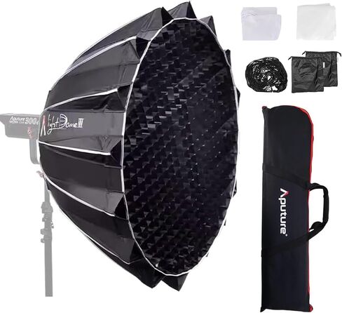 Aputure Light Dome Quick Dome 90 Softbox، 90 سم (3 قدم) حامل بوينز دائري مع تصميم سريع التحرير، يشمل الانتشار، شبكة التحكم في الضوء، وحقيبة حمل لمصباح فيديو LED in Kuwait