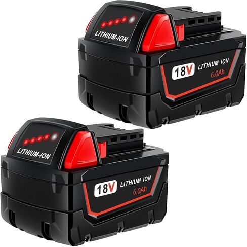 2-Pack 3.0Ah Lithium Battery Replacement for Milwaukee M18 Battery 48-11-1830 48-11-1850 48-11-1852, Compatible with Milwaukee 18V Battery Cordless Power Tools and Charger in Saudi Arabia