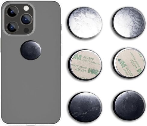 استيكر شونغايت لحماية الجوال - الكمية: 6 قطع - الحجم: O 22 ملم - من أحجار الشونغايت الحقيقية النوع الثاني in Kuwait