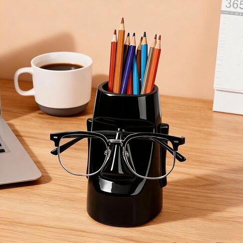 Multi-Functional Pen Holder, Statue Eyeglass Storage Box, Desk Organizer, Home/Office Decor With Pen Storage (White,12.8x8x7.6cm) in Saudi Arabia