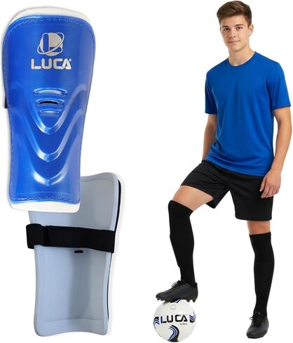 LUCA Club Soccer Shin Guards Youth + Adults - Superlight Shinguards - Lightweight & Durable Protective Gear for Men, Women + Kids Medium Black in Saudi Arabia