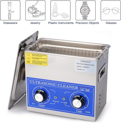 Ultrasonic Cleaning Machine, 304 Stainless Steel All-purpose Ultrasonic Washing Device with Mechanic Control Panel of Heating and Timer for Laboratory 40kHz 110V, 10L in Saudi Arabia
