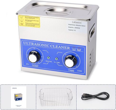 Ultrasonic Cleaning Machine, 304 Stainless Steel All-purpose Ultrasonic Washing Device with Mechanic Control Panel of Heating and Timer for Laboratory 40kHz 110V, 10L in Saudi Arabia