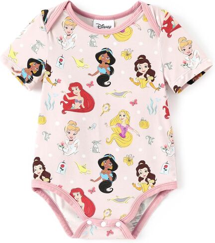 Disney Stitch Princess Marvel Spiderman Mickey and Friends Baby Girls Clothes Snap Bodysuit for Newborn to Infant in Saudi Arabia