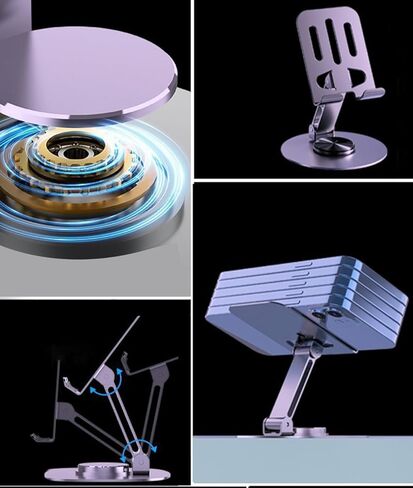 Adjustable Phone Stand for Desk,360 Rotating Foldable Cell Holder in Saudi Arabia