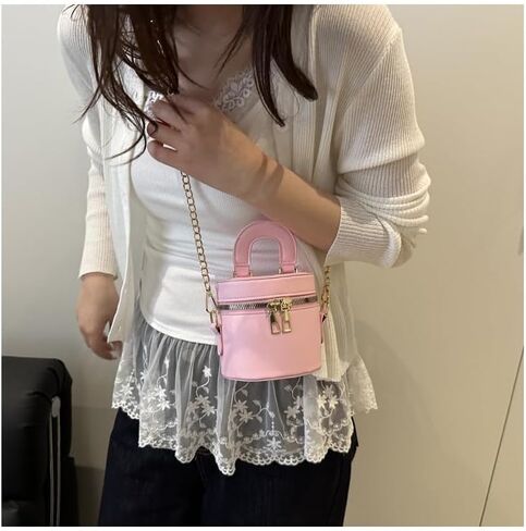 Korean Style Bucket Bag, Double Zipper Shoulder Bag for Women, Chain Strap Crossbody Purse in Saudi Arabia