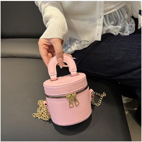 Korean Style Bucket Bag, Double Zipper Shoulder Bag for Women, Chain Strap Crossbody Purse in Saudi Arabia