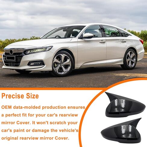 قطعتان من غطاء المرآة متوافق مع ملحقات Honda Accord 2018-2025 للسيارة Ox Horn غطاء مرآة الرؤية الخلفية الجانبية غطاء حماية الجناح أغطية تزيين مع إشارة الانعطاف (أسود لامع) in Saudi Arabia