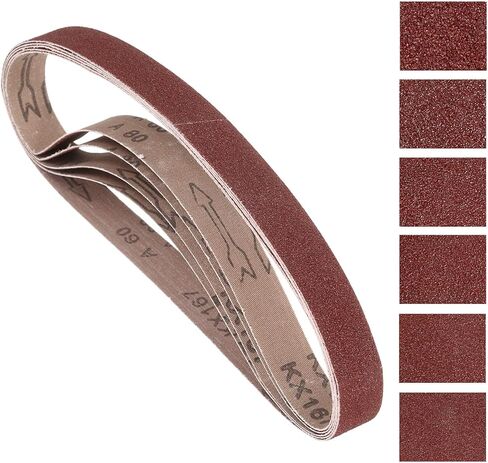20 Pack Sanding Belt, 1/2 x 12 Inch 60/80/120/180/240 Grits Aluminum Oxide Abrasive Belt Sander Paper Suitable for Belt Sander Metal Grinding Wood Working and Weld Rust Removal in Saudi Arabia