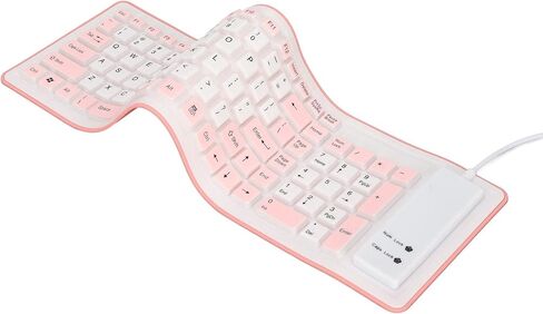 Foldable Silicone Keyboard, Full Sealing Mute Typing USB Wired Roll Up Keyboard for PC (Blue) in Saudi Arabia