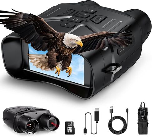 نظارات الرؤية الليلية للبالغين، مناظير للرؤية الليلية بالأشعة تحت الحمراء 4K مع بطارية قابلة لإعادة الشحن وكشف الحركة المضاد للاهتزاز للتخييم in Kuwait