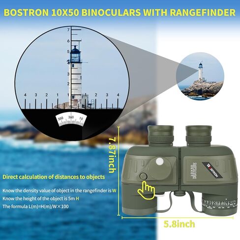 مناظير بحرية 8X30 للبالغين مع محدد المدى والبوصلة، محول الهاتف، مناظير عسكرية مقاومة للماء IPX7 مع عدسة BAK4 Prism FMC للإبحار والقوارب والملاحة ومشاهدة الطيور in Kuwait