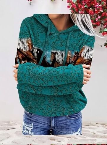Womens casual Fashion Tops Hoodies for Women Pullover Oversized Sweatshirts Long Sleeve Shirts Loose Fit in Saudi Arabia
