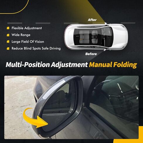 مرآة جانبية سوداء متوافقة مع Volkswagen Jetta 2005 2006 2007 2008 2009 2010، مع ضوء إشارة الانعطاف / تسخين / طي يدوي / استبدال مرآة الباب الزجاجية الكهربائية # VW1321122 861033 (7 دبابيس، الركاب الأيمن) in Kuwait