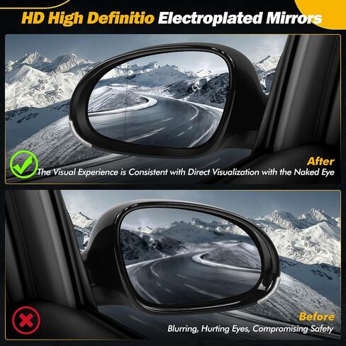 مرآة جانبية سوداء متوافقة مع Volkswagen Jetta 2005 2006 2007 2008 2009 2010، مع ضوء إشارة الانعطاف / تسخين / طي يدوي / استبدال مرآة الباب الزجاجية الكهربائية # VW1321122 861033 (7 دبابيس، الركاب الأيمن) in Kuwait