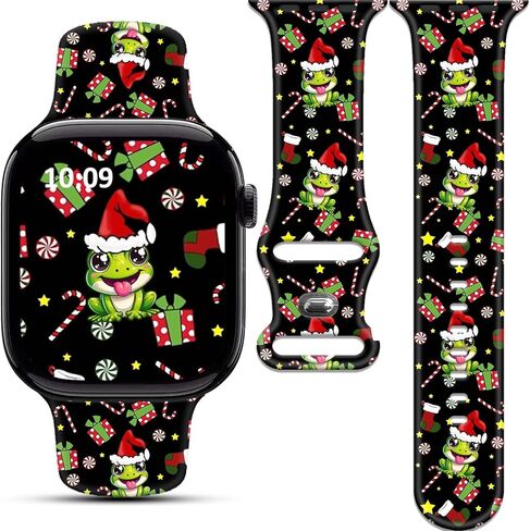 Holiday Watch Bands Compatible with Apple Watch Band for Women 38mm 40mm 41mm 42mm 44mm 45mm 46mm 49mm Silicone Sport Replacement iPhone Strap for iWatch Series 10 9 Ultra 8 7 6 5 4 3 2 1 SE in Saudi Arabia