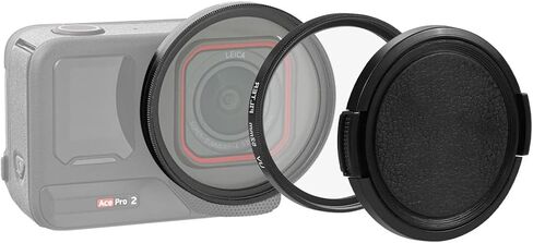 Insta 360 Ace Pro Lens Filter Holder 49mm Filter Adapter Ring, Aluminum Alloy Lens Frame, Lens Cap Protection for Insta360 Ace Pro Action Camera Accessories in Saudi Arabia