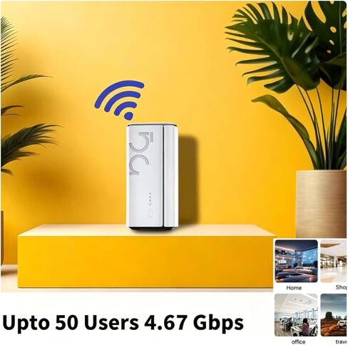 راوتر Diyeeni 5G CPE مع فتحة لبطاقة SIM، جهاز لاسلكي 6 ثنائي النطاق بسرعة 4.67 جيجابت في الثانية، 4 × MIMO، راوتر خلوي 5G، ثنائي النطاق SA NSA للمنزل والمكتب والداخل (قابس الولايات المتحدة) in Saudi Arabia