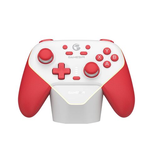 وحدة تحكم الألعاب اللاسلكية GameSir Super Nova لأجهزة الكمبيوتر/Switch/iOS/Android، عصا تأثير Hall & Trigger، إضاءة RGB، ABXY قابلة للتبديل، لوحة واجهة قابلة للفصل، 1000 مللي أمبير مع قاعدة شحن - أسود وأبيض" in Kuwait