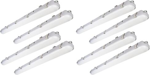 dakason 8ft أدى ضوء ضيق بخار 120-100-80w الانضباطي، 15600lm أدى بخار دليل الإضاءة لاعبا اساسيا ip66 100-277v، أضواء متجر في الهواء الطلق للماء لوقوف السيارات المرآب غسيل السيارات مستودع 2-حزمة in Kuwait