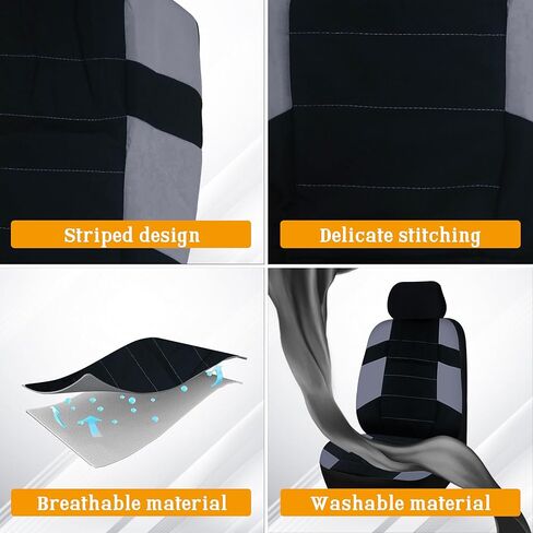 مجموعة كاملة من أغطية مقاعد السيارة، غطاء مقعد سيارة عالمي قابل للتنفس، سجادات أرضية مقاومة للماء، تناسب سيارات السيدان والسيارات والشاحنات وسيارات الدفع الرباعي والشاحنة (وردي) in Kuwait