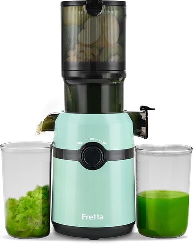 Juicer Machines,Fretta Cold Press Juicer Machines with American-Sourced PCTG Material,Fit Whole Fruits & Vegetables,Easy to Clean,Truly BPA-Free,Classic Black in Saudi Arabia